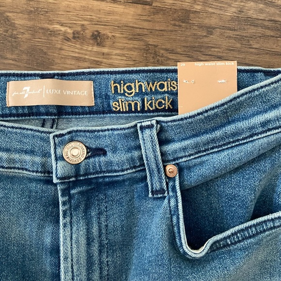 7 for all mankind high waist slim kick jeans - Picture 3 of 10